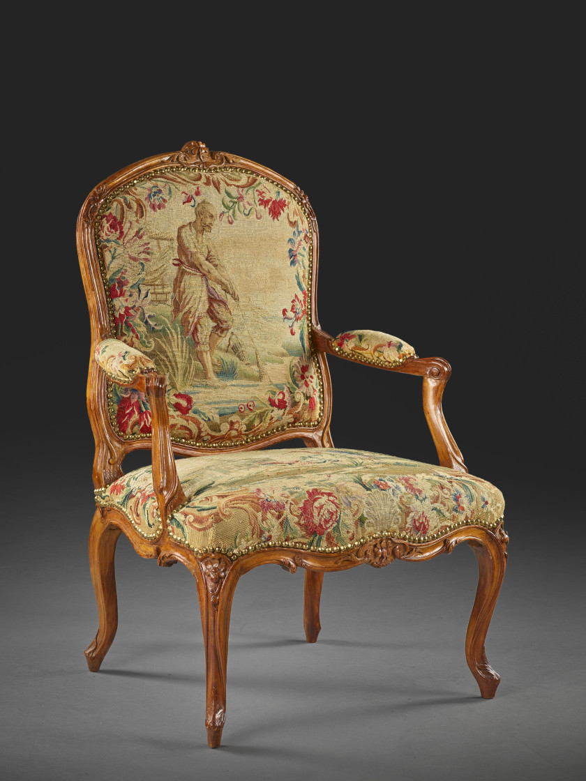 SUITE DE SIX FAUTEUILS À LA REINE D'ÉPOQUE LOUIS XV Estampille de Martin Delaporte