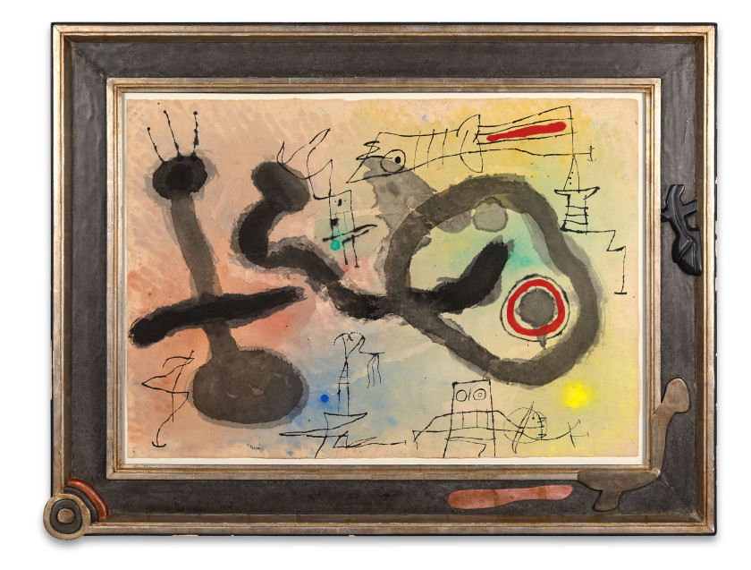 Joan MIRO 1893 - 1983 Sans titre, 2 juillet 1962 Aquarelle, gouache, lavis d'encre et encre sur papier