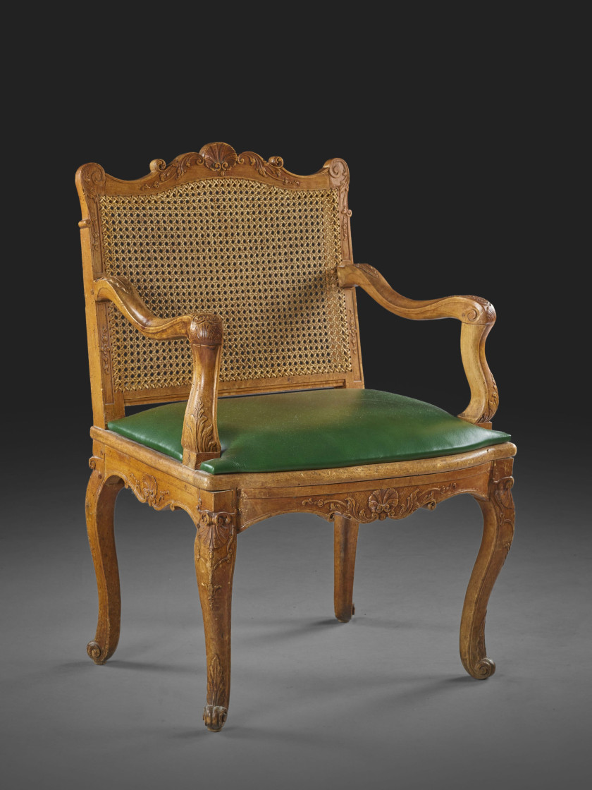 FAUTEUIL CANNÉ D'ÉPOQUE RÉGENCE