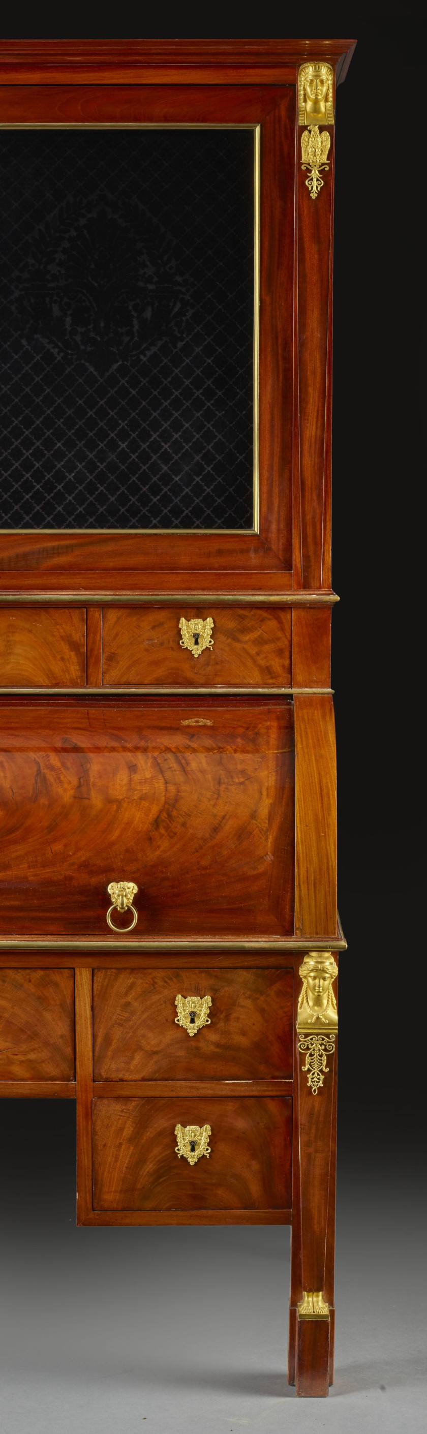 BUREAU À CYLINDRE-BIBLIOTHÈQUE D'ÉPOQUE EMPIRE, DÉBUT DU XIXe SIÈCLE Estampille de Jean-Joseph Chapuis