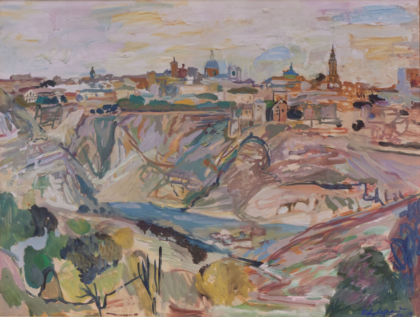 Edy LEGRAND 1892-1970 Vue de Tolède - 1954 Gouache sur papier