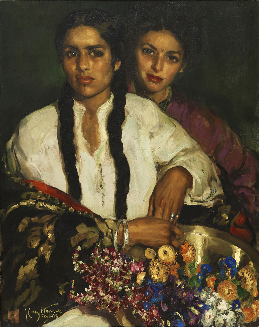 José CRUZ HERRERA 1890-1972 Les deux amies, Fez - 1938 Huile sur toile