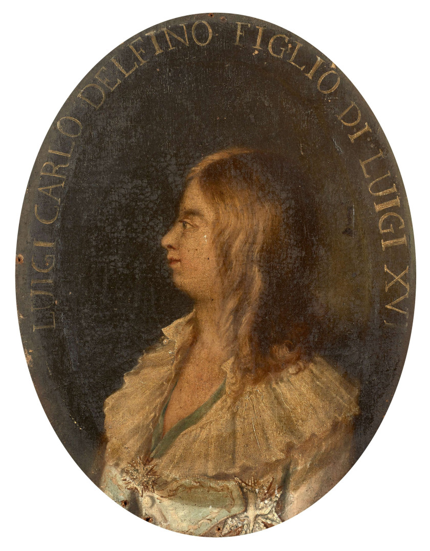 École européenne de la fin du XVIIIe siècle  Portraits de Louis XVI, de Marie-Antoinette, de Madame Royale et de Louis XVII Suite de...