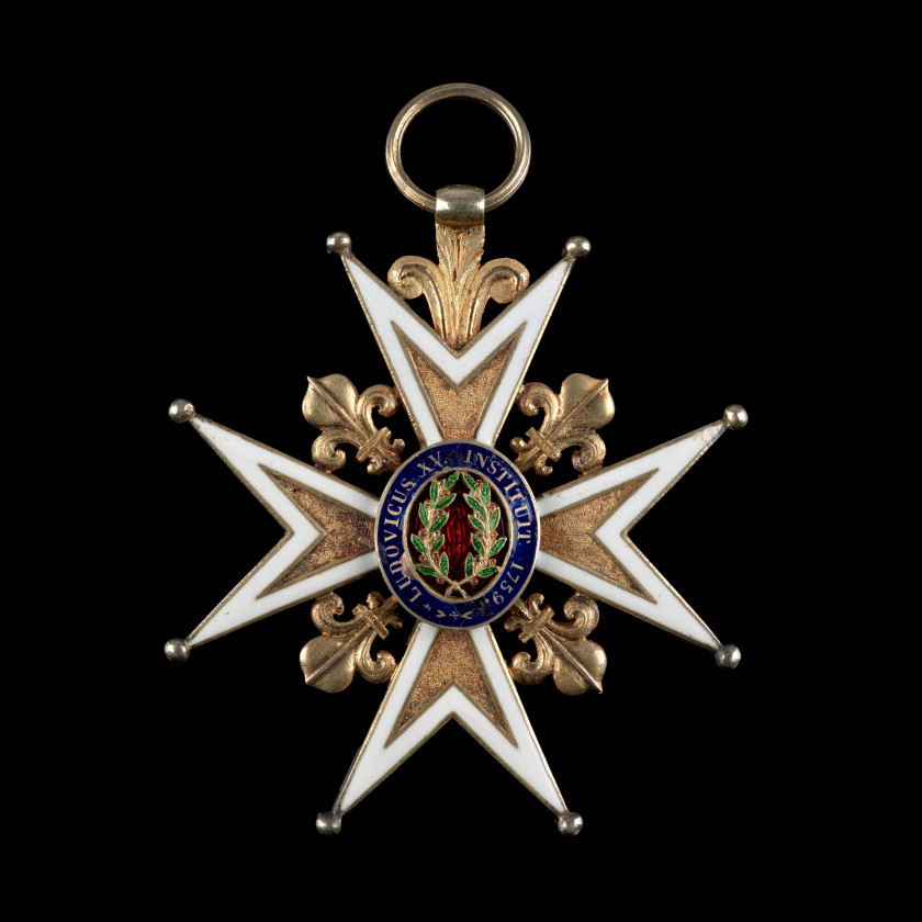 FRANCE  INSTITUTION DU MÉRITE MILITAIRE - ORDRE ROYAL ET MILITAIRE DE SAINT-LOUIS  Bijou de grand-croix d'un modèle hybride de la fi..
