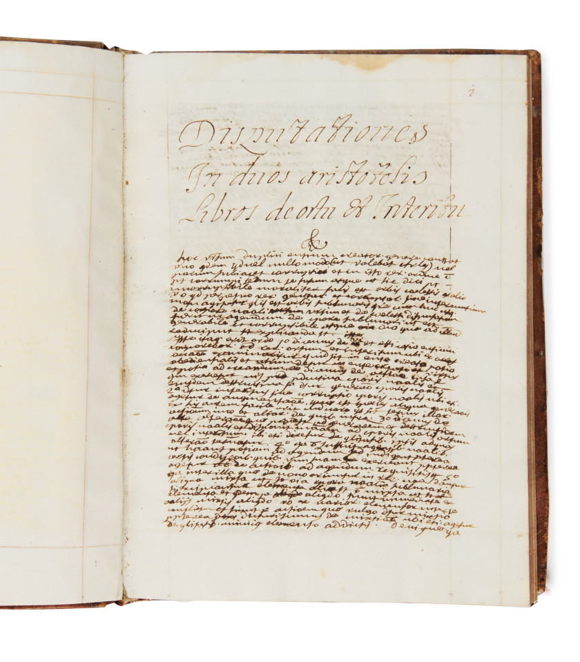 [MANUSCRIT]  Quatre livres manuscrits de philosophie classique.  S. l. n. d. [XVIIe siècle].