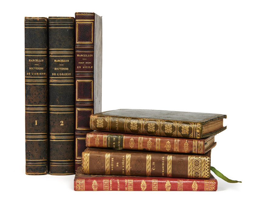 MARCELLUS (Marie-Louis Auguste, comte de et Lodoïs de Martin du Tyrac, vicomte de)  Ensemble d’œuvres littéraires et de voyages.