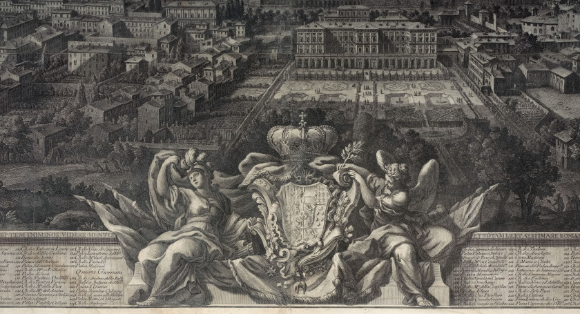 Giuseppe VASI (1710-1782) Vue panoramique de Rome : "Prospetto del 'Alma Cittá di Roma visto dal Monte Gianicolo e sotto gli auspici..