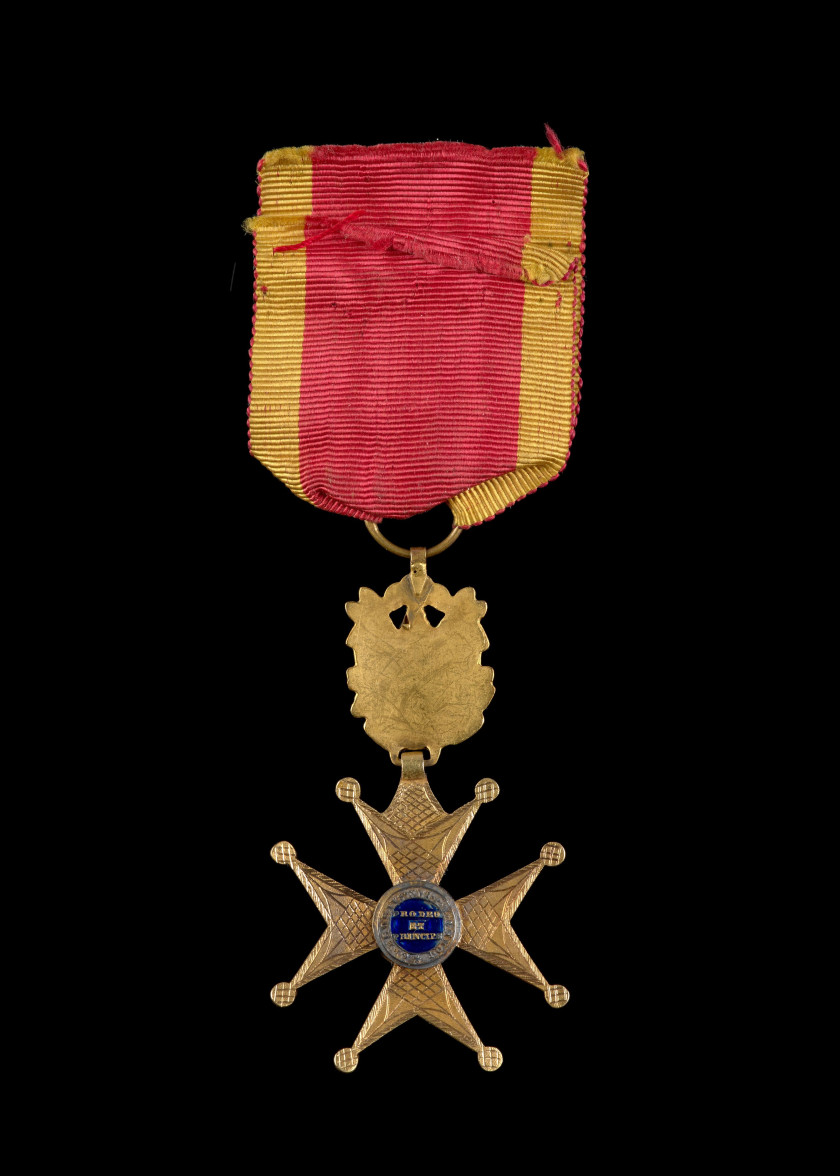 VATICAN  ORDRE DE SAINT GRÉGOIRE LE GRAND    Étoile de chevalier du 1er modèle à titre militaire de Charles de Bonnières