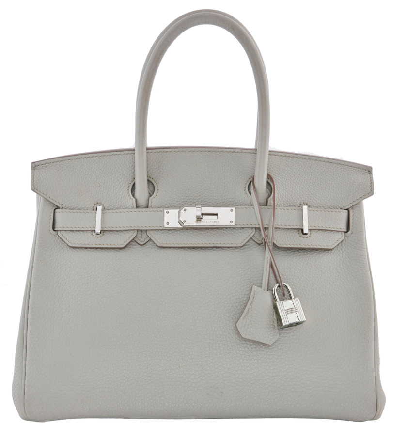 HERMÈS 2011  Sac BIRKIN 30  Veau Togo gris Garniture métal argenté palladié  BIRKIN 30 bag Grey Togo calfskin leat...