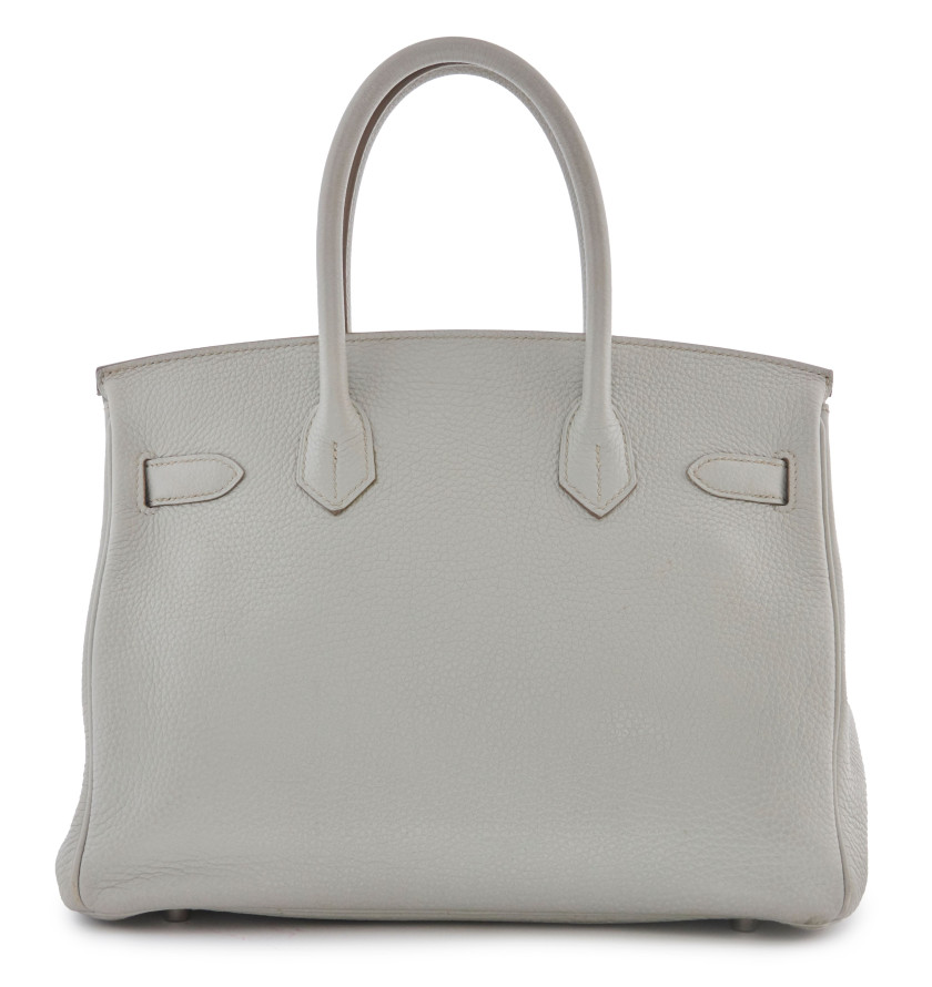 HERMÈS 2011  Sac BIRKIN 30  Veau Togo gris Garniture métal argenté palladié  BIRKIN 30 bag Grey Togo calfskin leat...