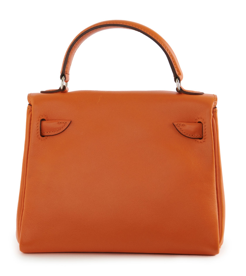 HERMES  "Quelle Idole"  Mini sac KELLY orange  H 12 cm x L 16 cm