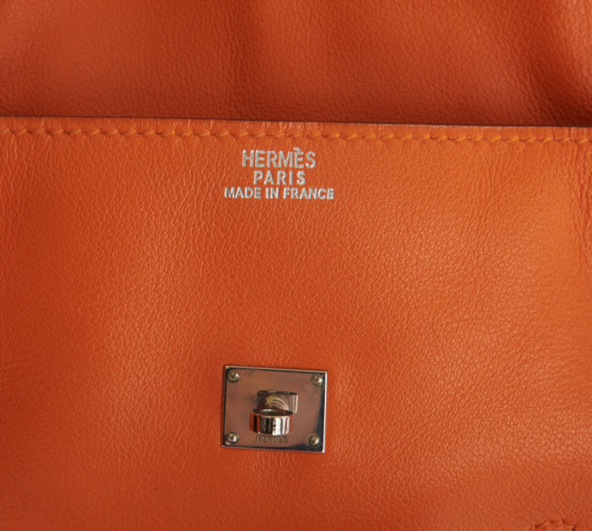 HERMES  "Quelle Idole"  Mini sac KELLY orange  H 12 cm x L 16 cm