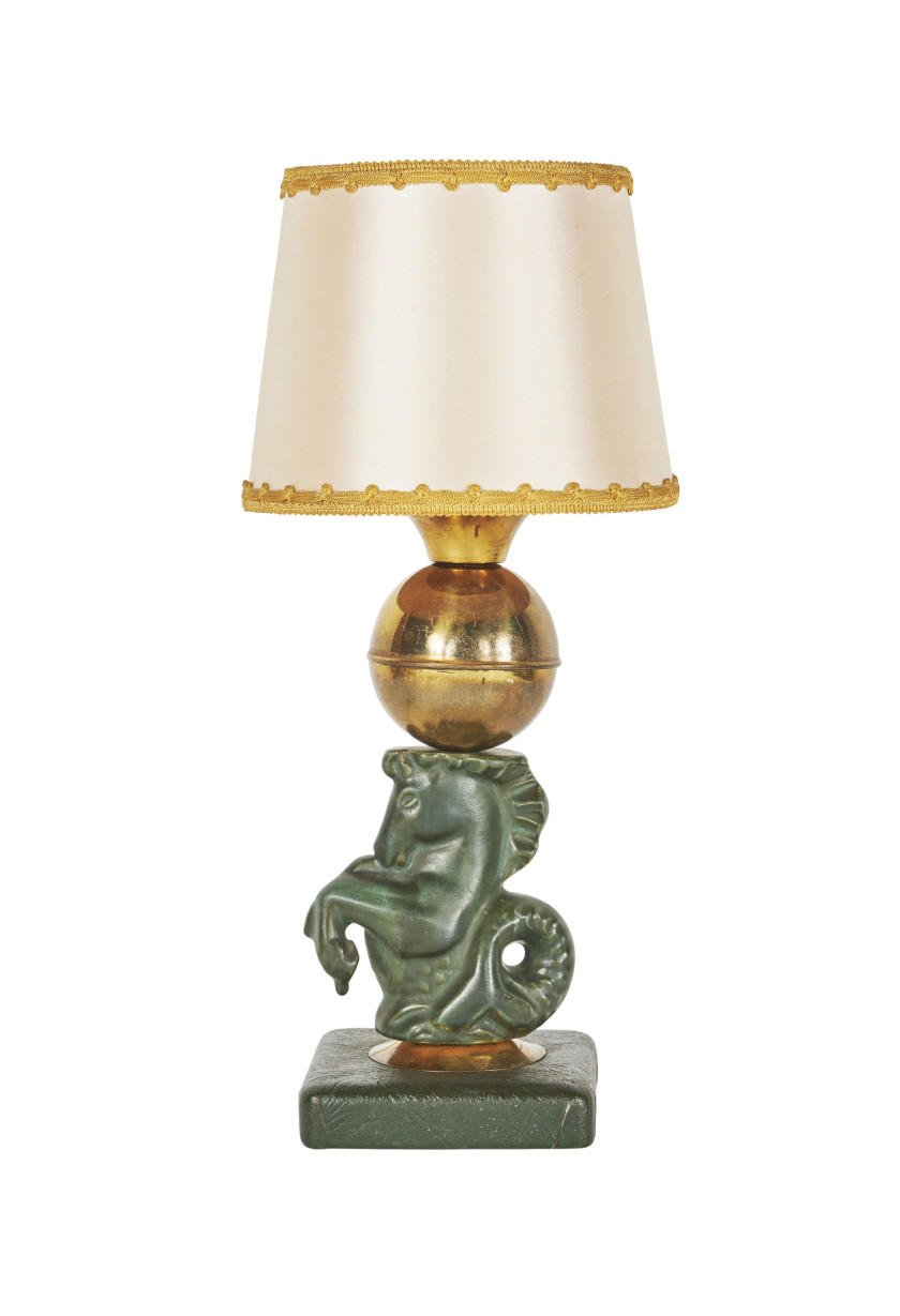 MAISON ASSELBUR  Lampe de table - circa 1950