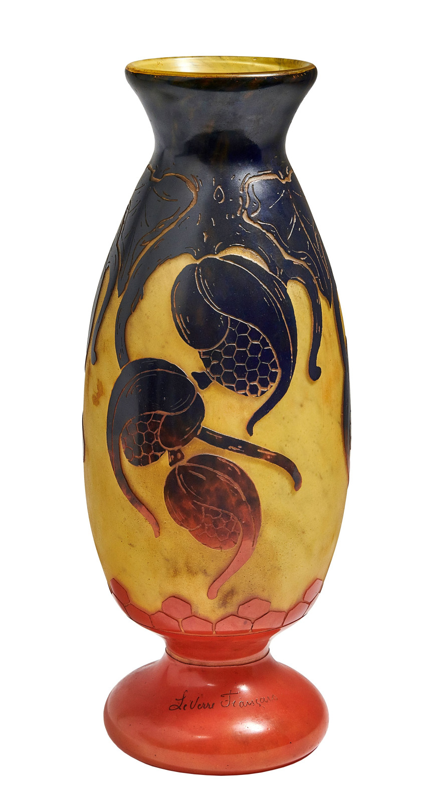 LE VERRE FRANCAIS  Vase "Houblons" - circa 1922/1925