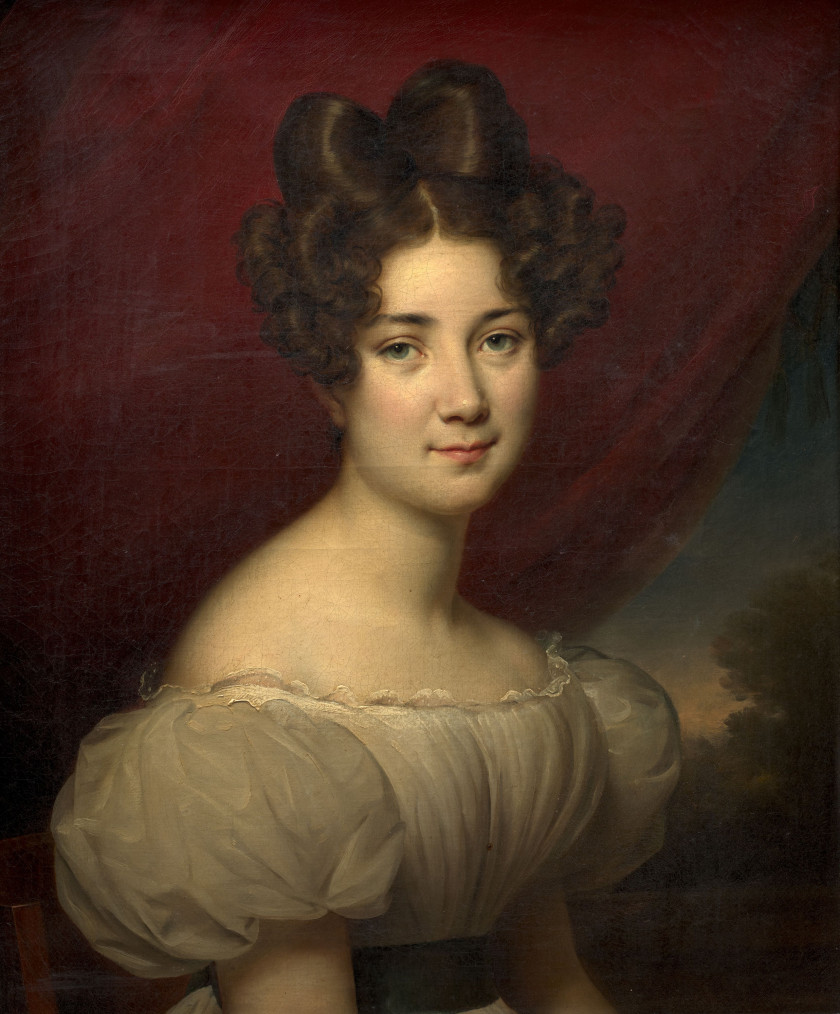 Paulin-Jean-Baptiste GUERIN Toulon, 1783 - Paris, 1855 Portrait de Marie-Antoinette-Camille Panon Desbassayns, vicomtesse Jurien Hui...