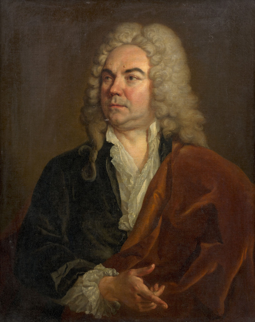 Charles-Etienne GHESLAIN 1685 - 1765 Portrait de gentilhomme et Portrait de son épouse Paire d'huiles sur toile