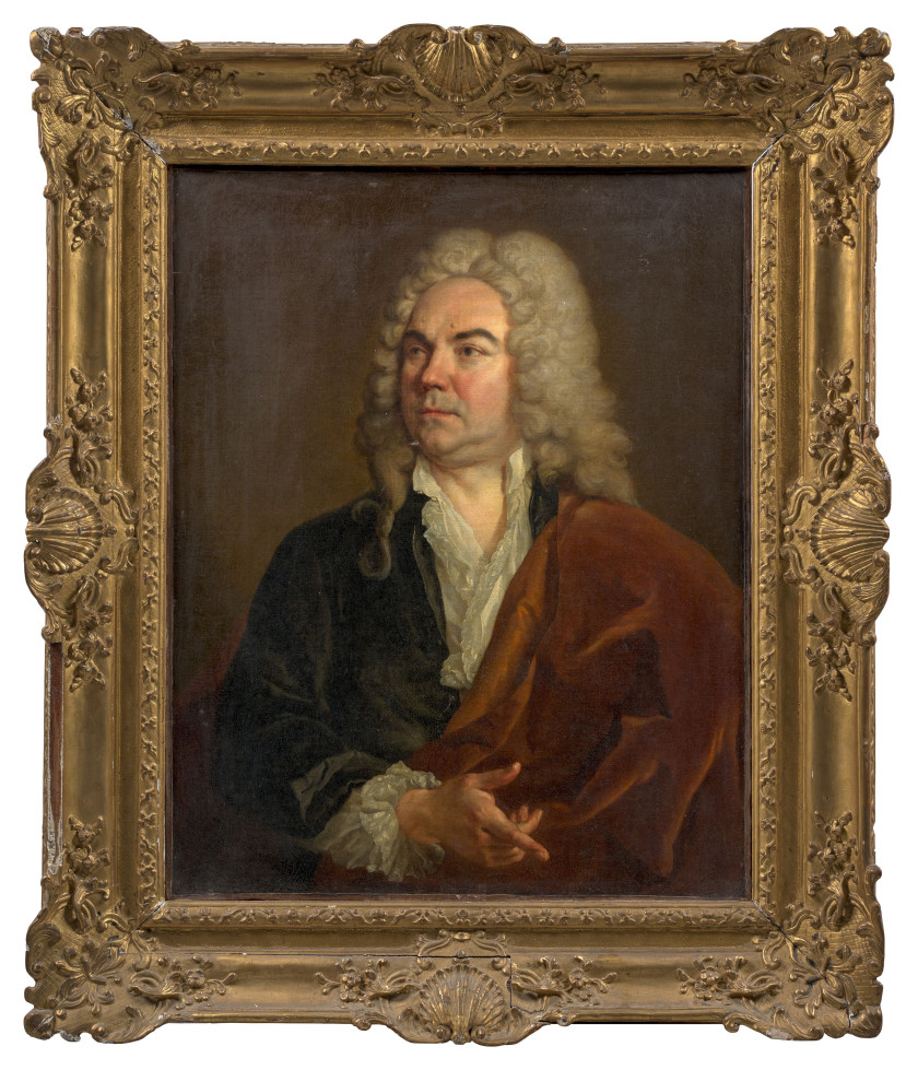 Charles-Etienne GHESLAIN 1685 - 1765 Portrait de gentilhomme et Portrait de son épouse Paire d'huiles sur toile