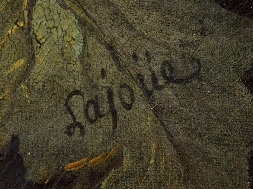 Jacques de LAJOÜE Paris, 1687 - 1761 Amours avec un mouton et Amours chassant l'autruche Deux huiles sur toiles formant pendant, inc..