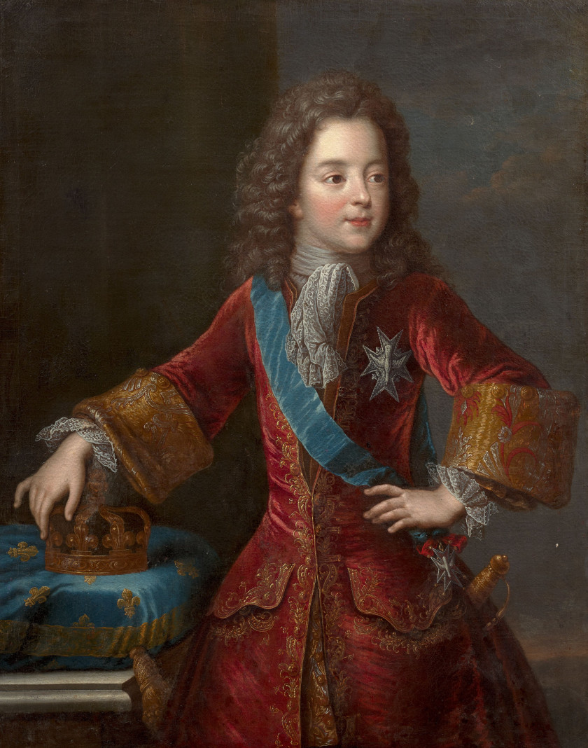 Ecole française vers 1720 D'après Pierre Gobert Portrait du roi Louis XV enfant Huile sur toile