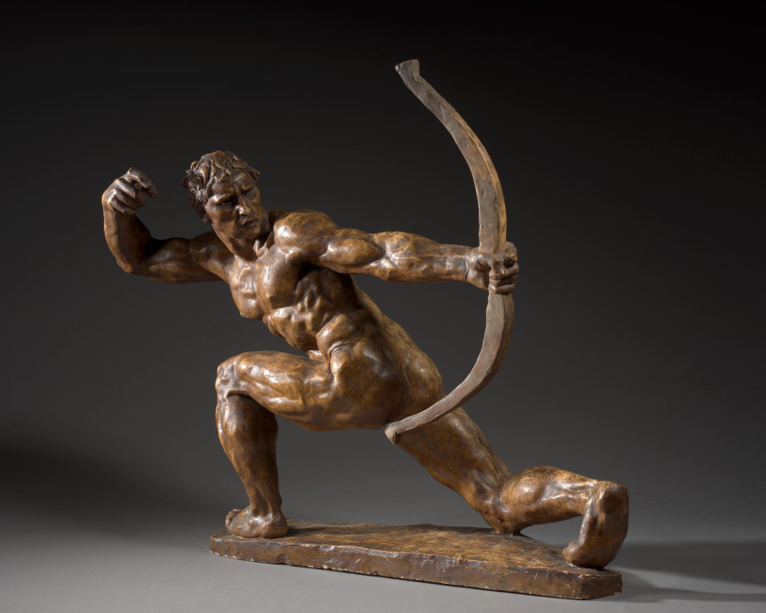 Léon-Ernest DRIVIER Grenoble, 1878 - Paris, 1951 L'archer Plâtre patiné