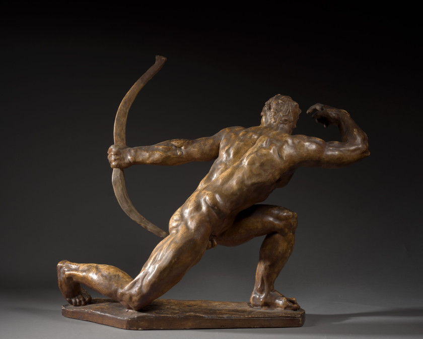 Léon-Ernest DRIVIER Grenoble, 1878 - Paris, 1951 L'archer Plâtre patiné