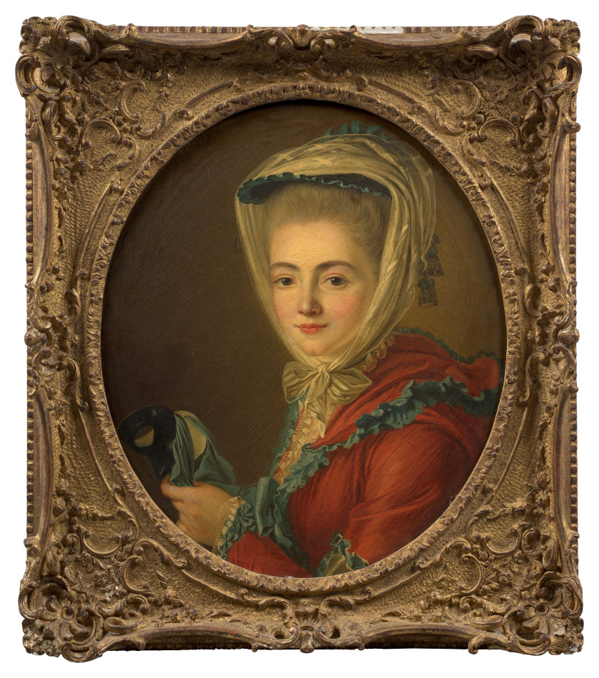 François-Bruno DESHAYS de COLLEVILLE Rouen, 1732 - 1815 Portrait présumé d'Henriette Caudron, épouse de l'artiste Huile sur toile (T.