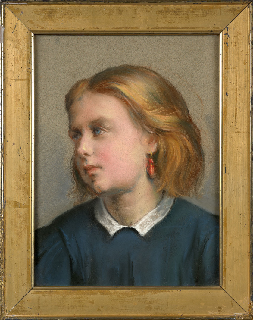 Louis JANMOT Lyon, 1814 - 1892 Portrait de Cécile, fille de l'artiste Pastel