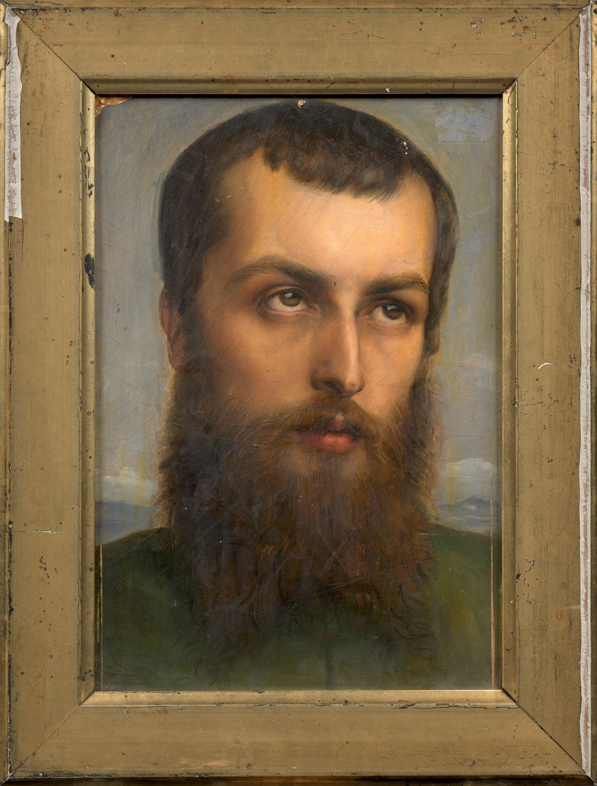 Louis JANMOT Lyon, 1814 - 1892 Autoportrait présumé de l'artiste Huile sur carton