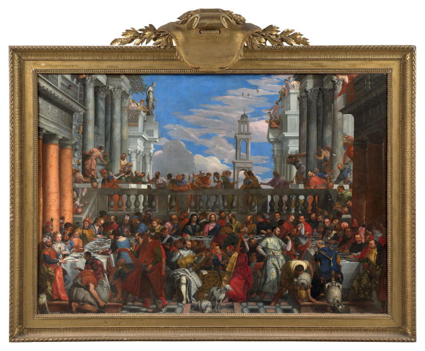 Attribué à Valentin LEFEBVRE Bruxelles, 1637 - Venise, 1677 Les noces de Cana, d'après Paolo Veronese Huile sur toile