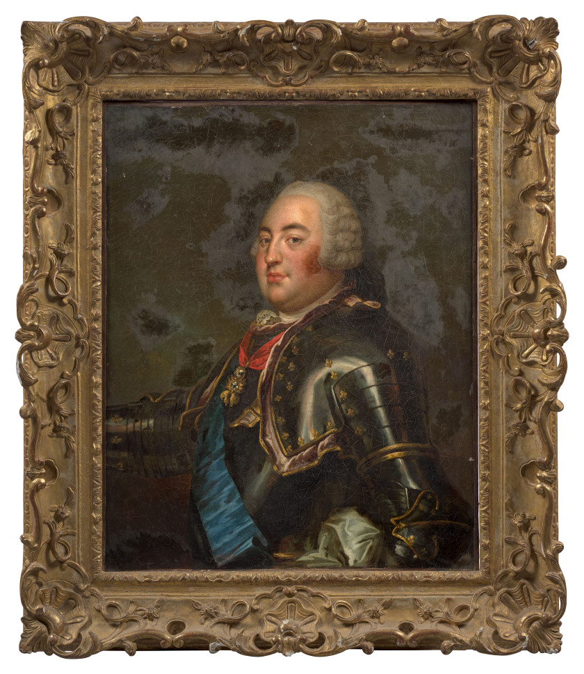 Ecole française du XVIIIe siècle Atelier de Louis-Michel van Loo Portrait en buste du duc Louis-Philippe d'Orléans (1725-1785) Huile..