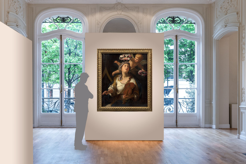 Elisabetta SIRANI Bologne, 1638 - 1665 Sainte Cécile Huile sur toile