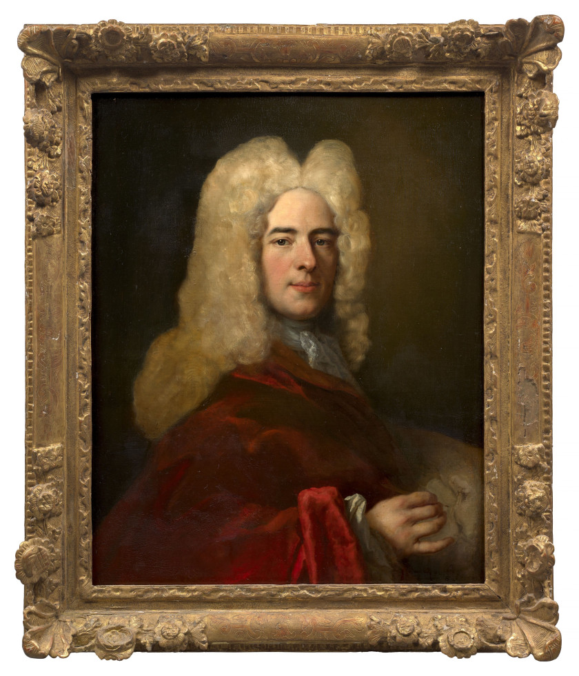 Nicolas de LARGILLIERRE Paris, 1656 - 1746 Portrait du peintre et miniaturiste Jacques-Antoine Arlaud (1668 - 1743) Huile sur toile