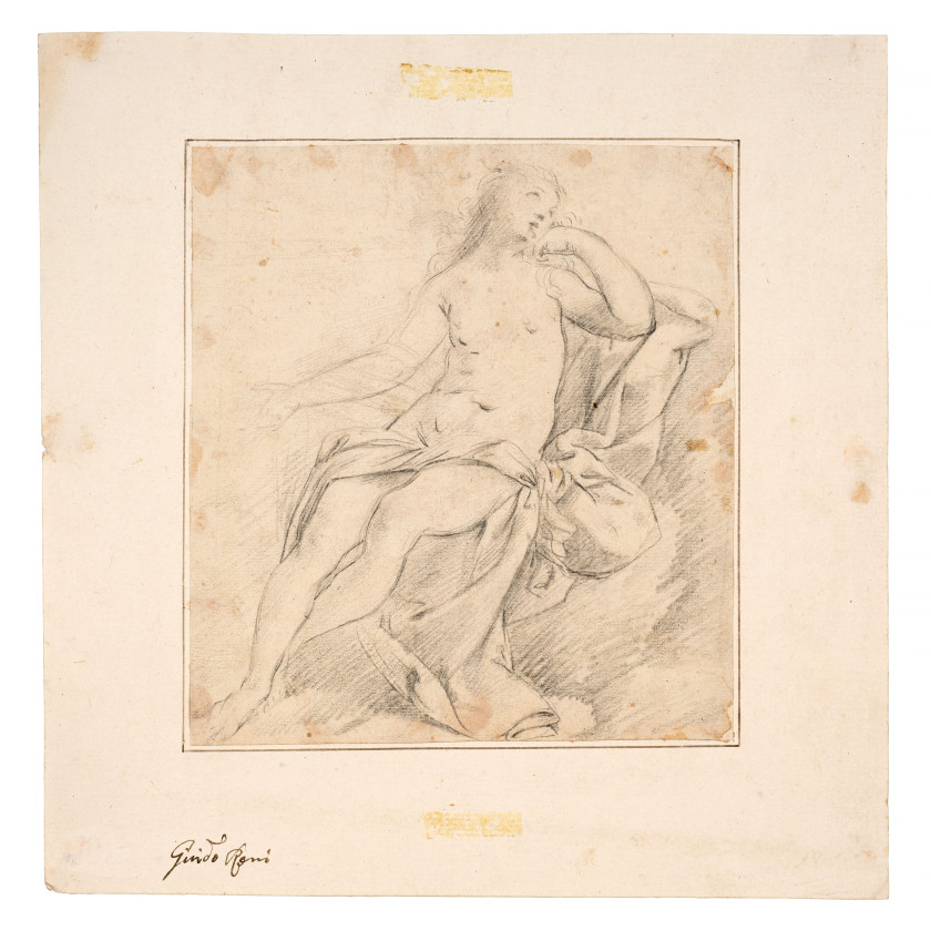 Giovanni Gioseffo dal SOLE Bologne, 1654 - 1719 Etude pour 'Le Rêve de Didon' Crayon noir