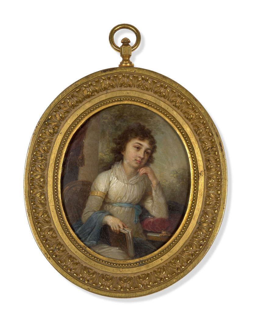 Vladimir BOROVIKOVSKI Myrhorod, 1757 - Saint-Pétersbourg, 1825 Portrait de Madame Nadezhda Ilyinichna Lvova, née Berezina, tenant un...