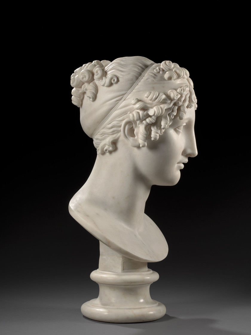 Antonio CANOVA Possagno, 1757 – Venise, 1822 Tête de Calliope ou Portrait présumé de Marie-Louise de Habsbourg, Impératrice des Fran...