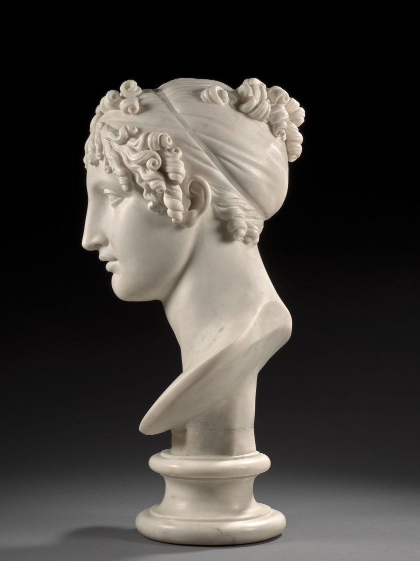 Antonio CANOVA Possagno, 1757 – Venise, 1822 Tête de Calliope ou Portrait présumé de Marie-Louise de Habsbourg, Impératrice des Fran...