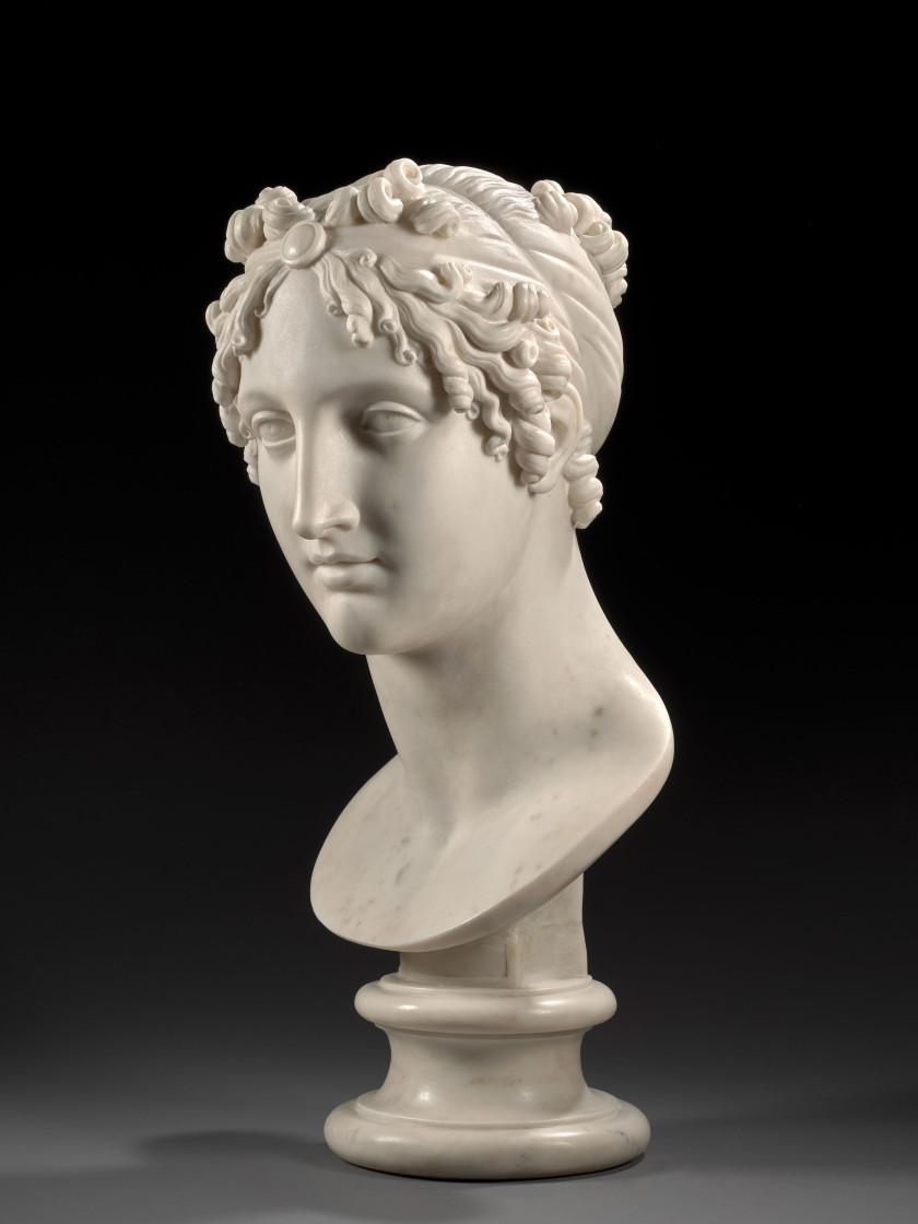 Antonio CANOVA Possagno, 1757 – Venise, 1822 Tête de Calliope ou Portrait présumé de Marie-Louise de Habsbourg, Impératrice des Fran...