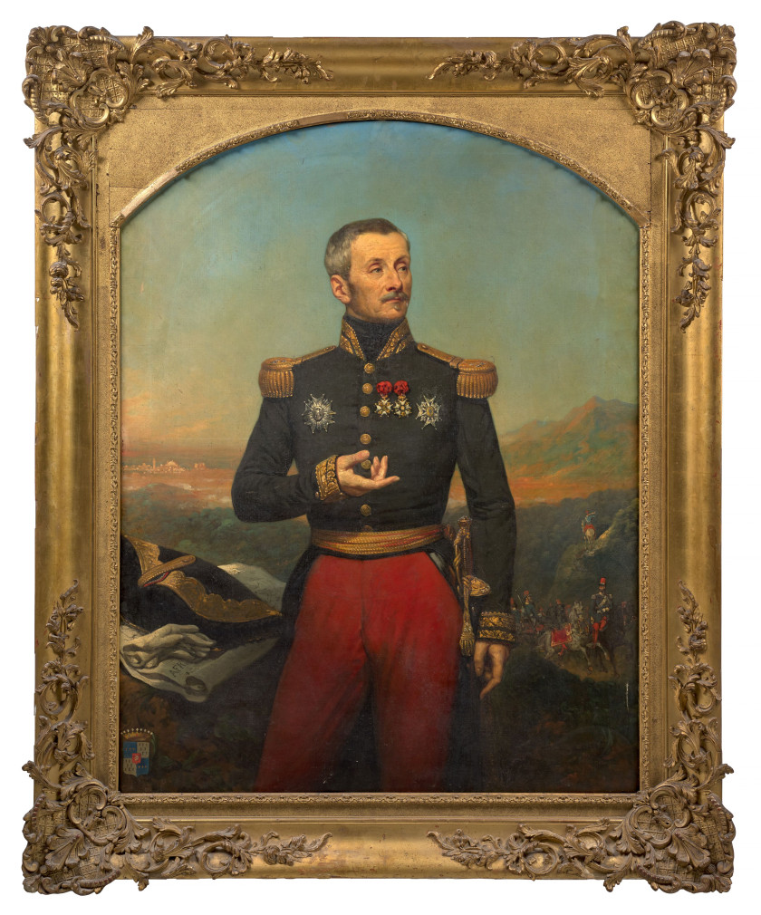 Joseph-Désiré COURT Rouen, 1797 - Paris, 1865 Portrait du général de division Auguste-Philippe-Henri du Val, comte de Dampierre et b...